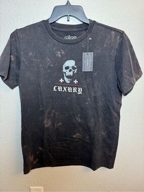 Taco Tuesday "Luxury" Skull Graphic Tee - Acid Wash Black (NWT)